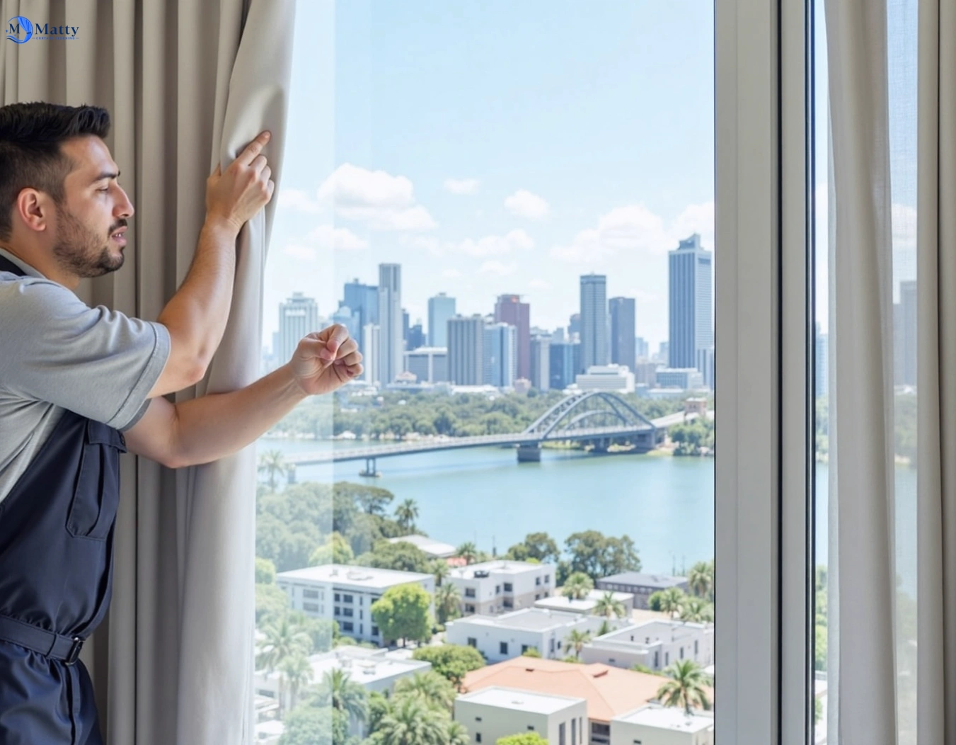 Professional curtain steam cleaning service hunters-hill-nsw QLD by Matty Curtain Cleaning